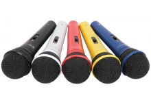 Set 5 micrófonos dinámicos de colores con cables
