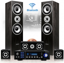 Home Cinema Hifi Surround Sound 5.0 Sistema con amplificador Bluetooth Negro
