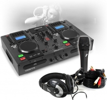 Kit Mezclador de escritorio para DJ con reproductor de CD doble y USB con ruedas scratch Bluetooth + set dj