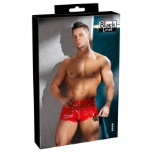 Boxers rojos pantalones eróticos fetish de vinilo para hombres Talla XL
